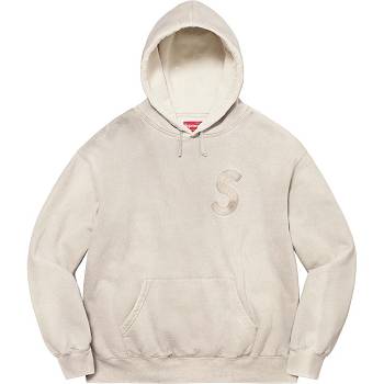 White Supreme Overdyed S Logo Hooded Sweatshirts | Supreme 350MA
